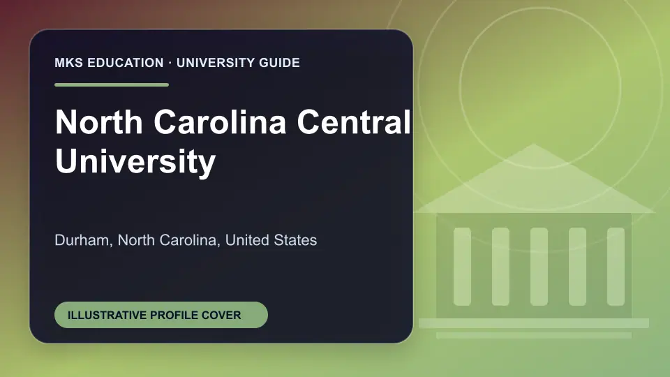 Illustrative MKS Education profile cover for North Carolina Central University in the USA