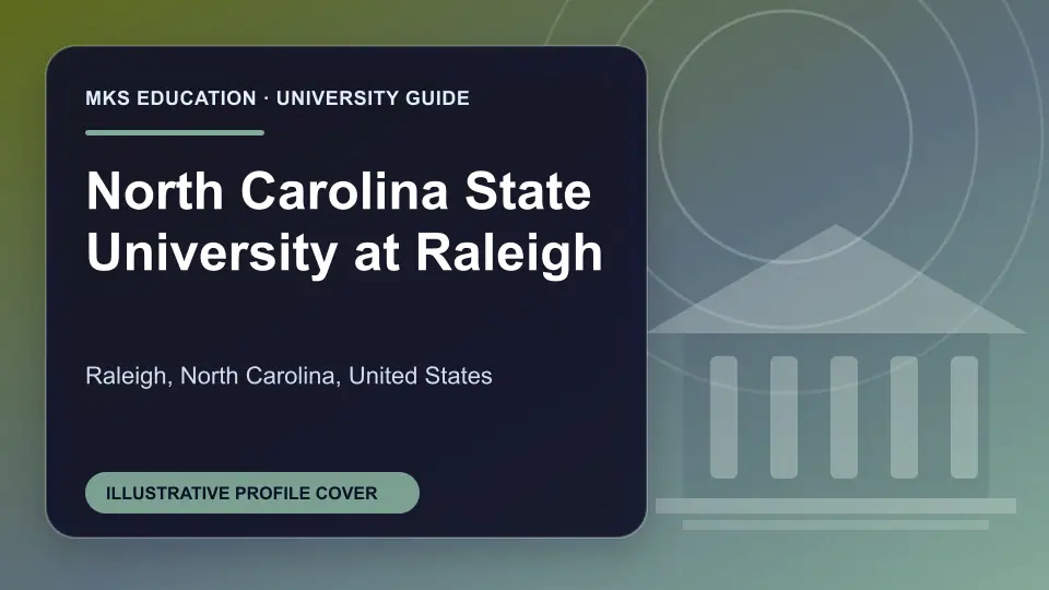 Illustrative MKS Education profile cover for North Carolina State University at Raleigh in the USA