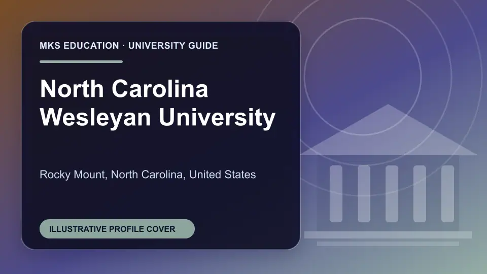Illustrative MKS Education profile cover for North Carolina Wesleyan University in the USA