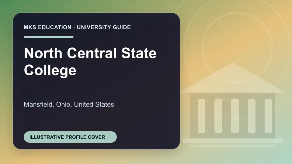 Illustrative MKS Education profile cover for North Central State College in the USA