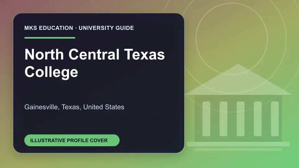 Illustrative MKS Education profile cover for North Central Texas College in the USA