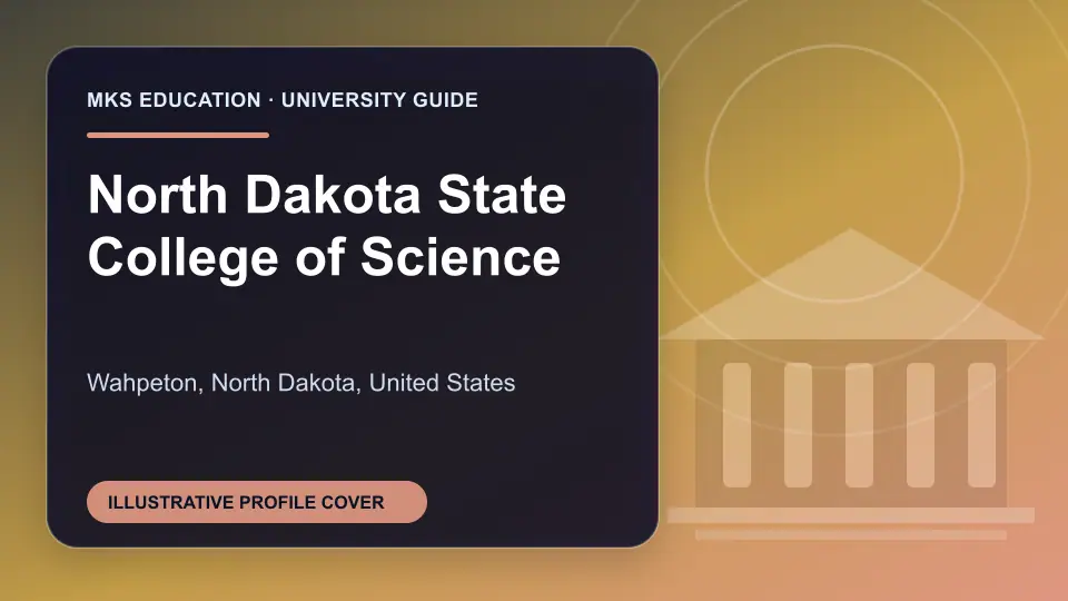 Illustrative MKS Education profile cover for North Dakota State College of Science in the USA