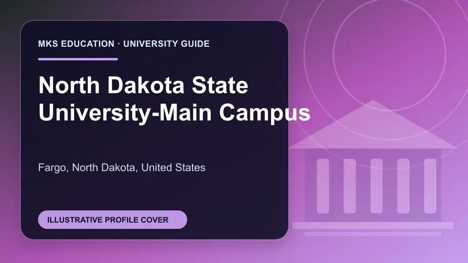 Illustrative MKS Education profile cover for North Dakota State University-Main Campus in the USA