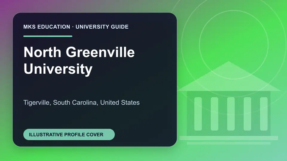 Illustrative MKS Education profile cover for North Greenville University in the USA