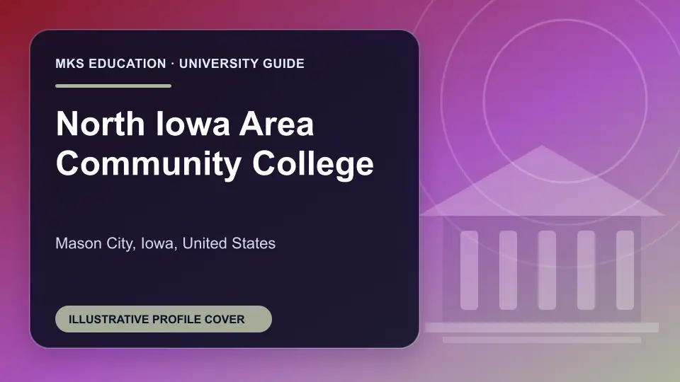 Illustrative MKS Education profile cover for North Iowa Area Community College in the USA
