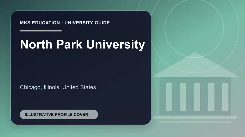 Illustrative MKS Education profile cover for North Park University in the USA