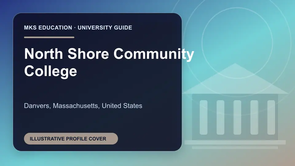 Illustrative MKS Education profile cover for North Shore Community College in the USA