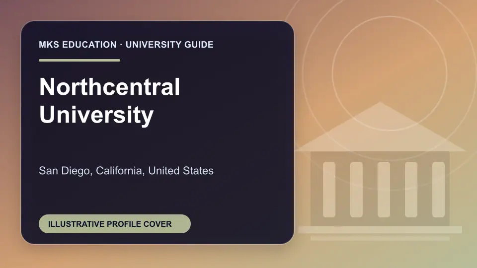 Illustrative MKS Education profile cover for Northcentral University in the USA