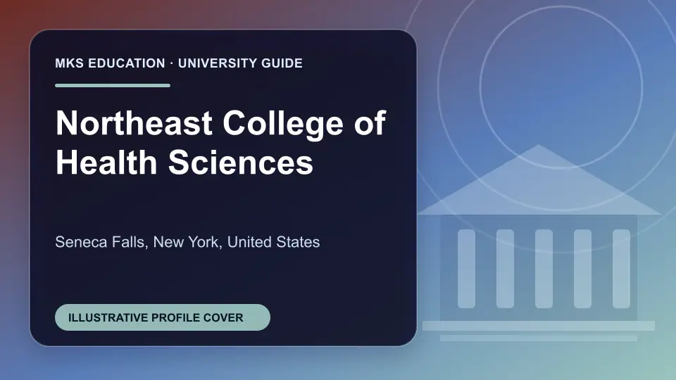 Illustrative MKS Education profile cover for Northeast College of Health Sciences in the USA