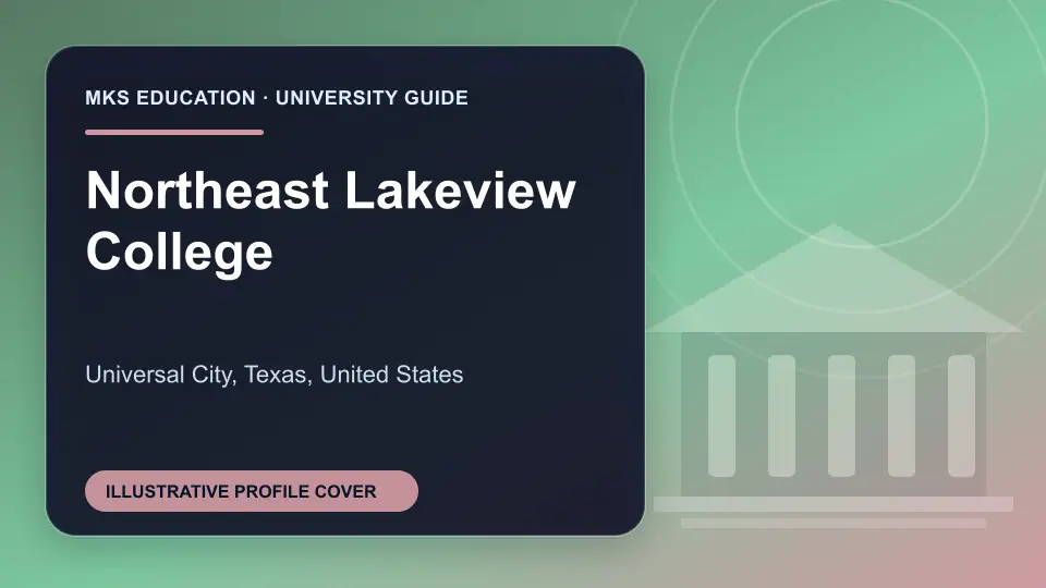 Illustrative MKS Education profile cover for Northeast Lakeview College in the USA