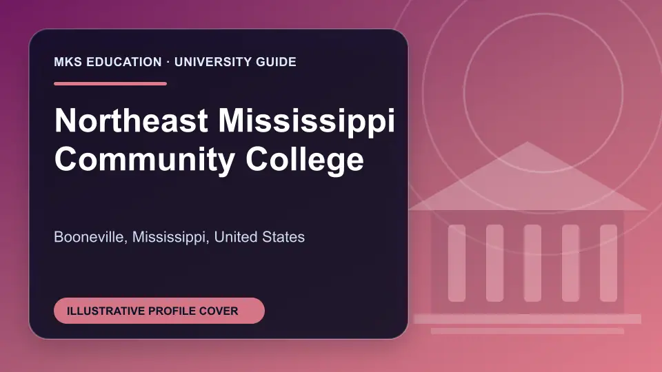 Illustrative MKS Education profile cover for Northeast Mississippi Community College in the USA