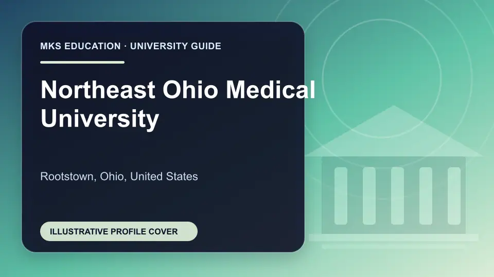 Illustrative MKS Education profile cover for Northeast Ohio Medical University in the USA