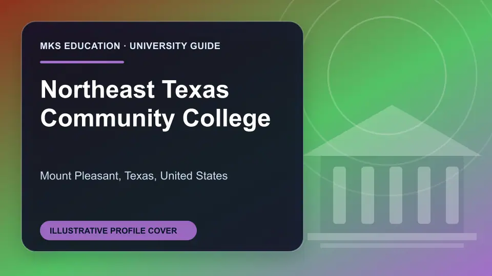 Illustrative MKS Education profile cover for Northeast Texas Community College in the USA
