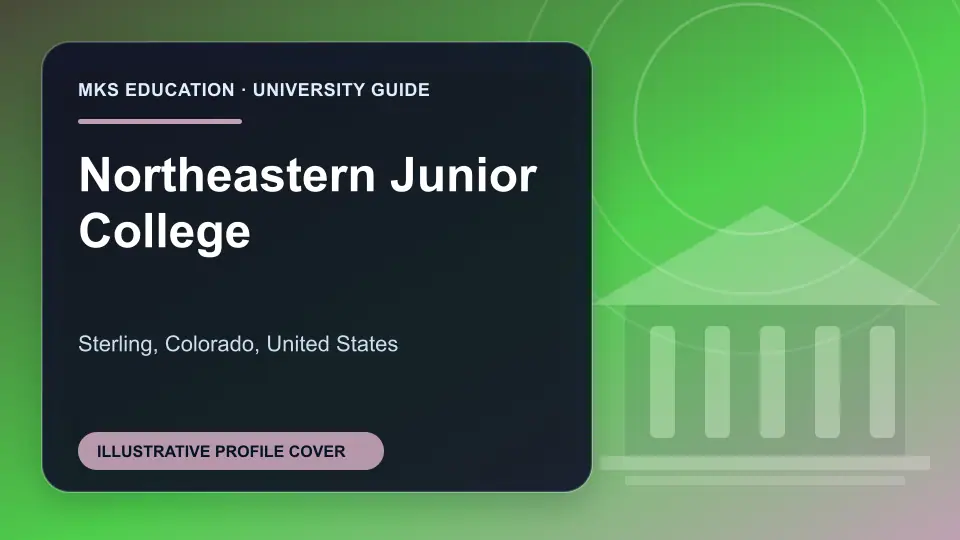 Illustrative MKS Education profile cover for Northeastern Junior College in the USA