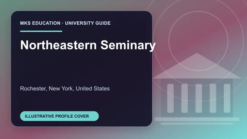 Illustrative MKS Education profile cover for Northeastern Seminary in the USA