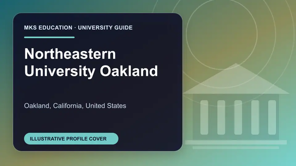 Illustrative MKS Education profile cover for Northeastern University Oakland in the USA
