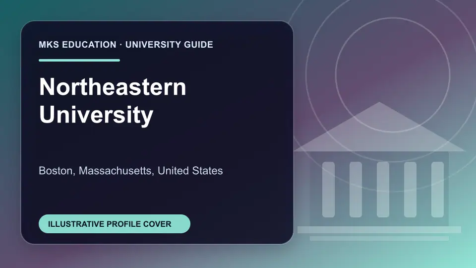 Illustrative MKS Education profile cover for Northeastern University in the USA