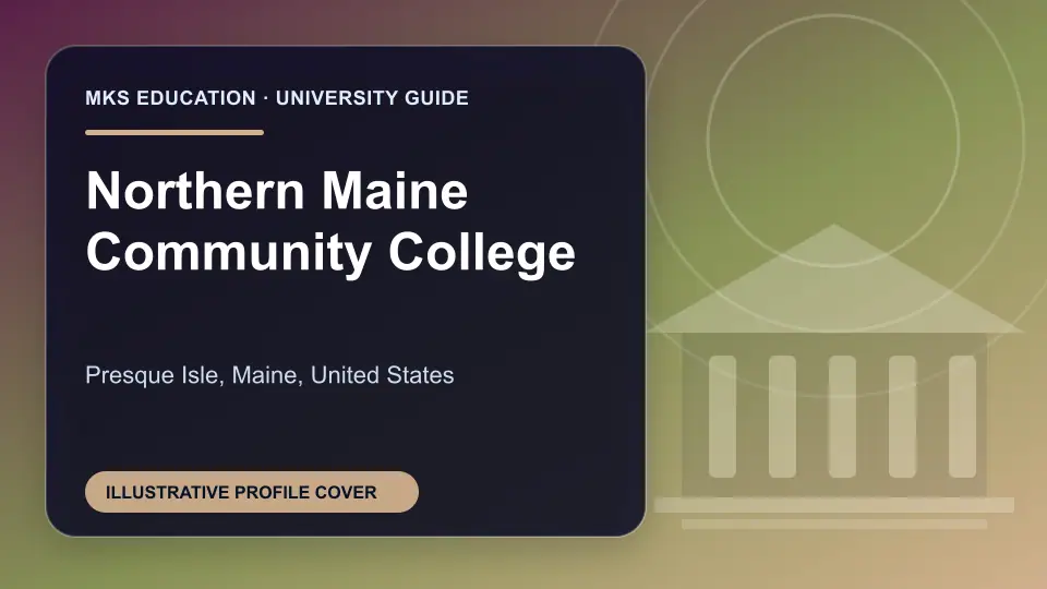 Illustrative MKS Education profile cover for Northern Maine Community College in the USA