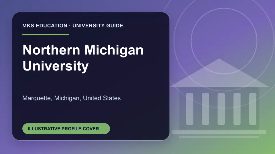 Illustrative MKS Education profile cover for Northern Michigan University in the USA