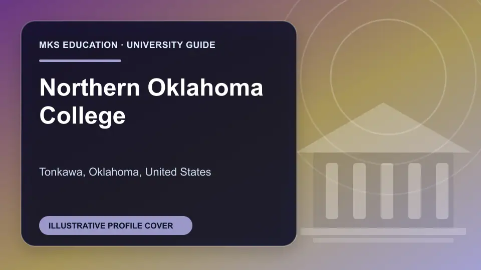Illustrative MKS Education profile cover for Northern Oklahoma College in the USA
