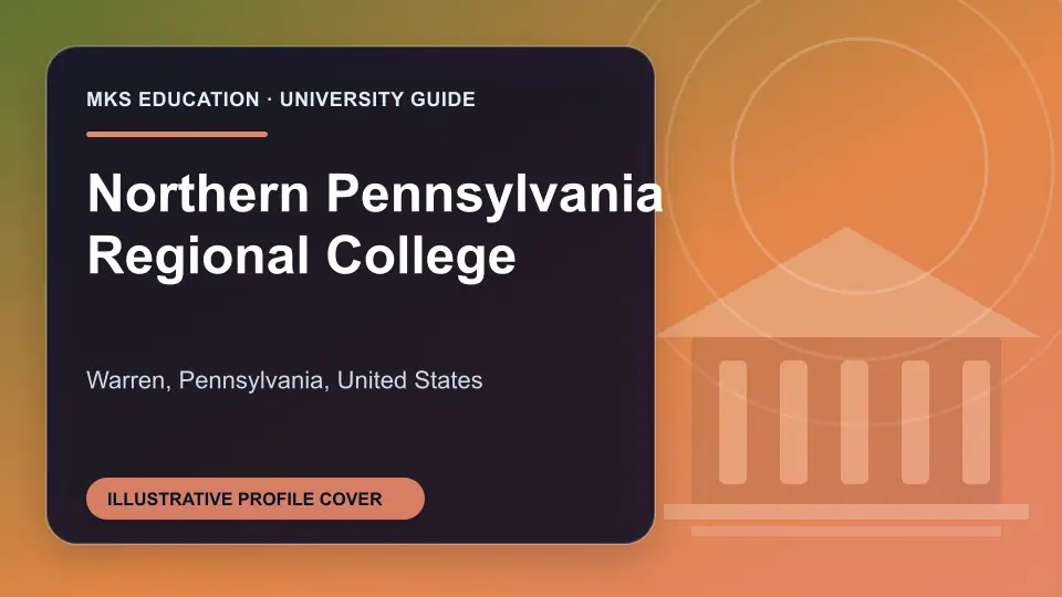 Illustrative MKS Education profile cover for Northern Pennsylvania Regional College in the USA