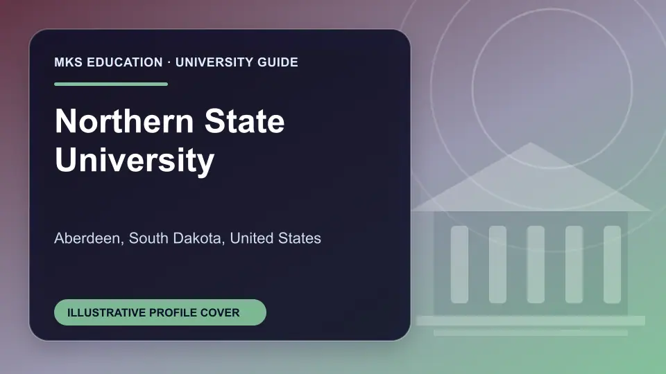 Illustrative MKS Education profile cover for Northern State University in the USA
