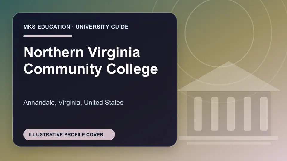 Illustrative MKS Education profile cover for Northern Virginia Community College in the USA