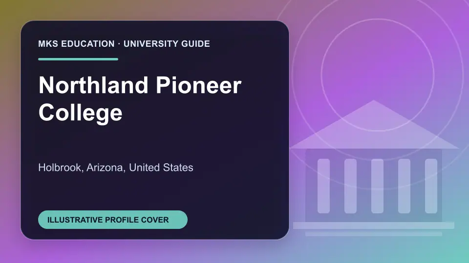 Illustrative MKS Education profile cover for Northland Pioneer College in the USA