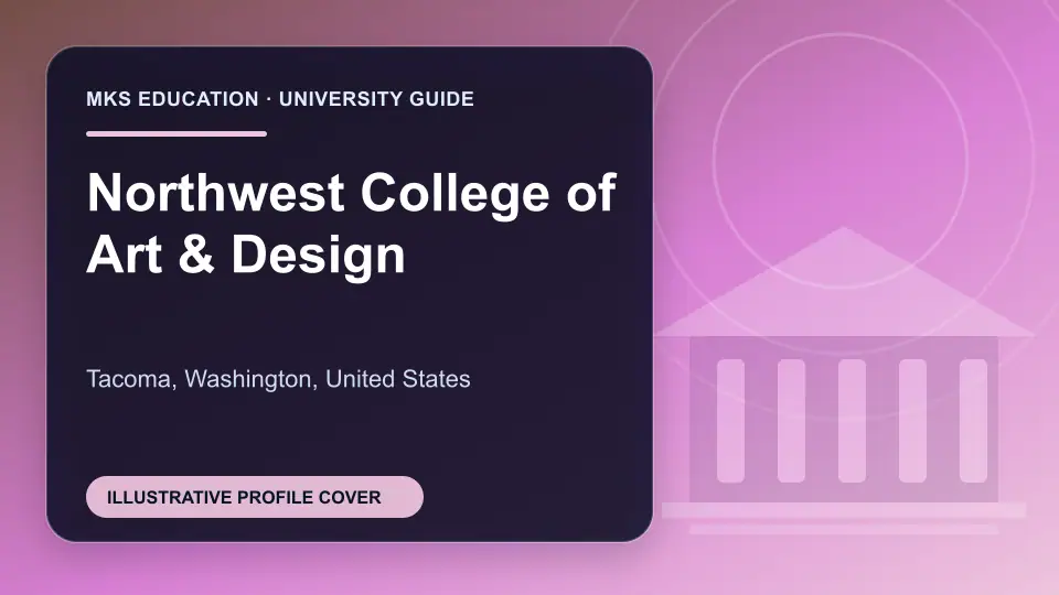 Illustrative MKS Education profile cover for Northwest College of Art & Design in the USA