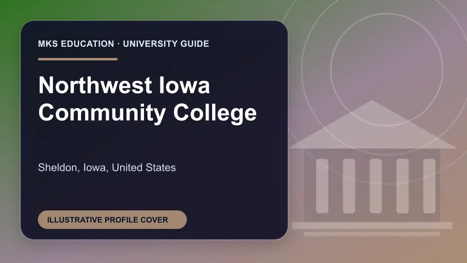 Illustrative MKS Education profile cover for Northwest Iowa Community College in the USA