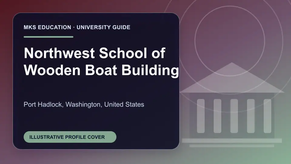 Illustrative MKS Education profile cover for Northwest School of Wooden Boat Building in the USA