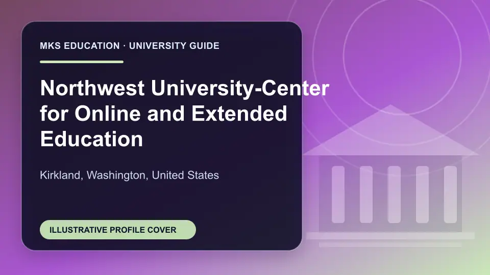 Illustrative MKS Education profile cover for Northwest University-Center for Online and Extended Education in the USA
