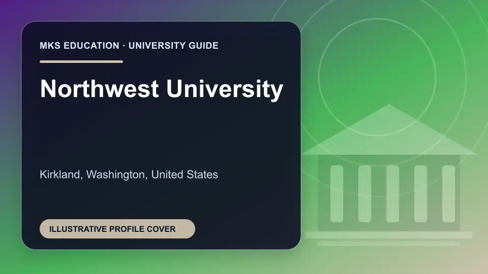 Illustrative MKS Education profile cover for Northwest University in the USA