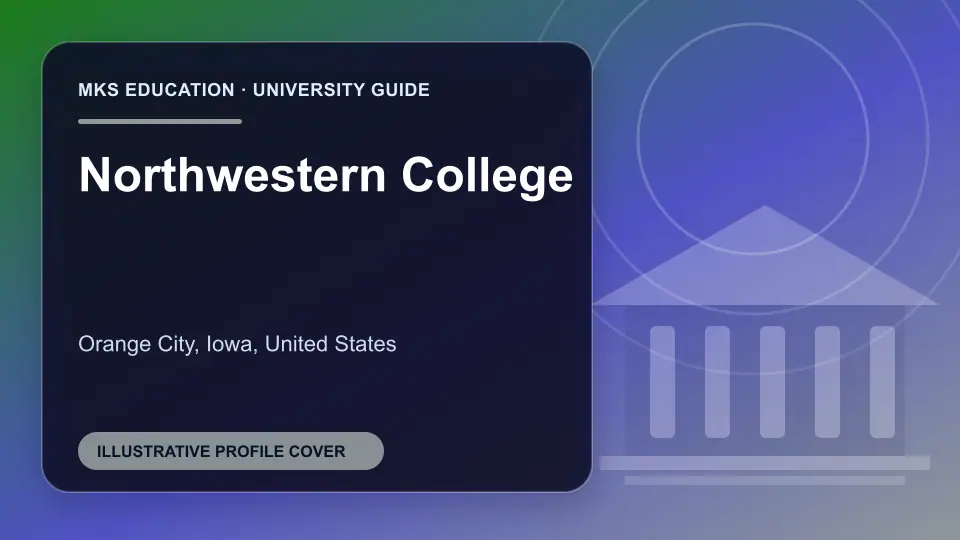 Illustrative MKS Education profile cover for Northwestern College in the USA