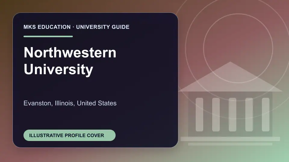 Illustrative MKS Education profile cover for Northwestern University in the USA