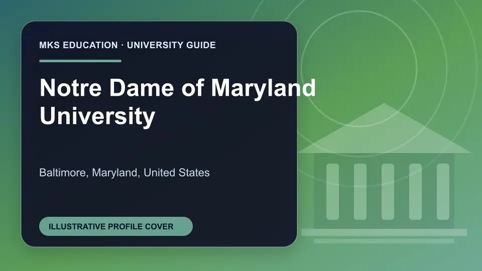 Illustrative MKS Education profile cover for Notre Dame of Maryland University in the USA