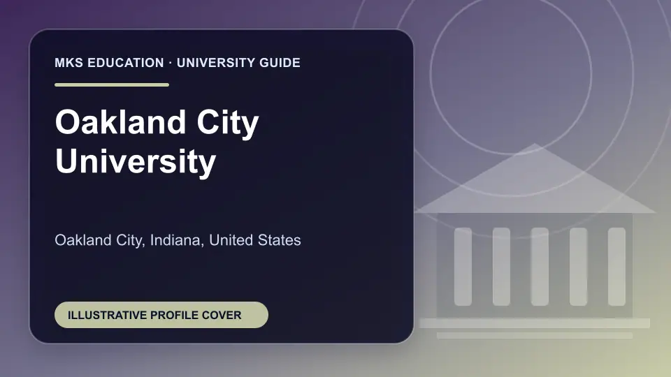 Illustrative MKS Education profile cover for Oakland City University in the USA