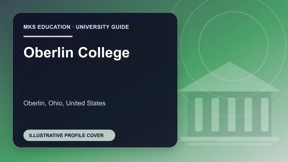 Illustrative MKS Education profile cover for Oberlin College in the USA