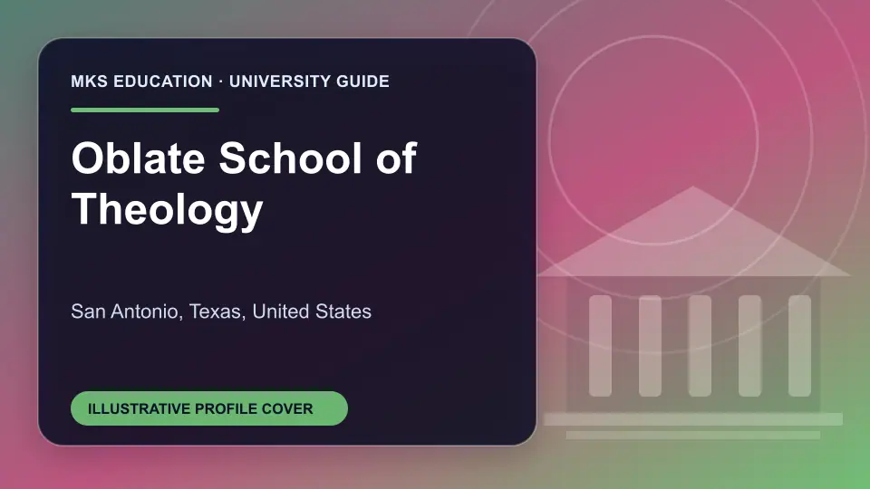 Illustrative MKS Education profile cover for Oblate School of Theology in the USA