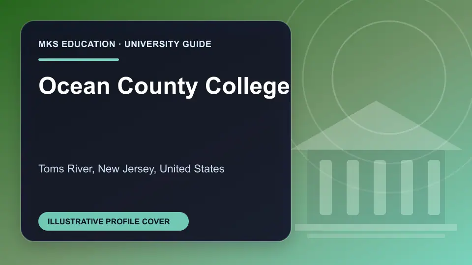 Illustrative MKS Education profile cover for Ocean County College in the USA