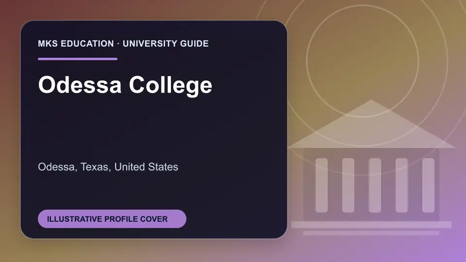 Illustrative MKS Education profile cover for Odessa College in the USA