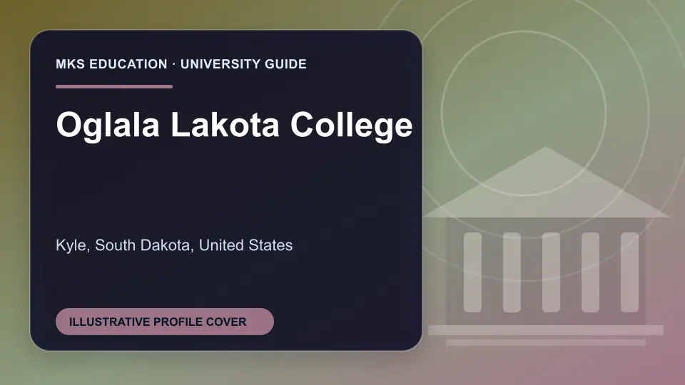 Illustrative MKS Education profile cover for Oglala Lakota College in the USA
