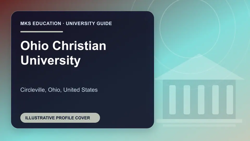 Illustrative MKS Education profile cover for Ohio Christian University in the USA