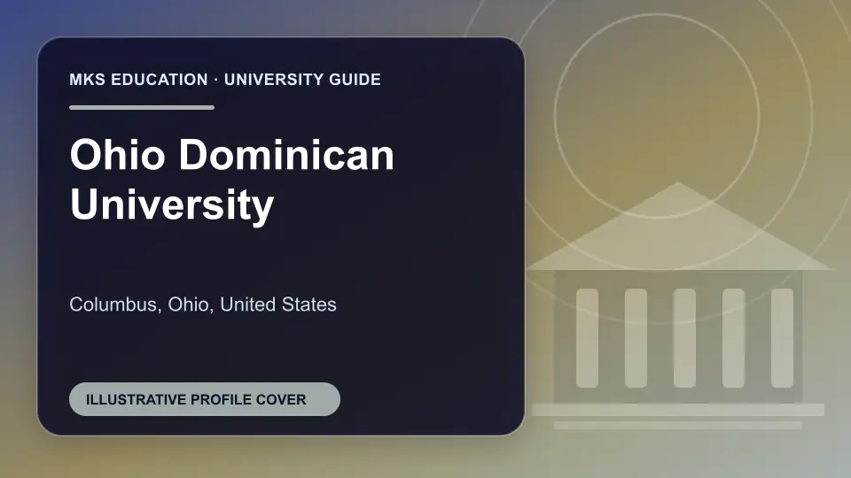 Illustrative MKS Education profile cover for Ohio Dominican University in the USA