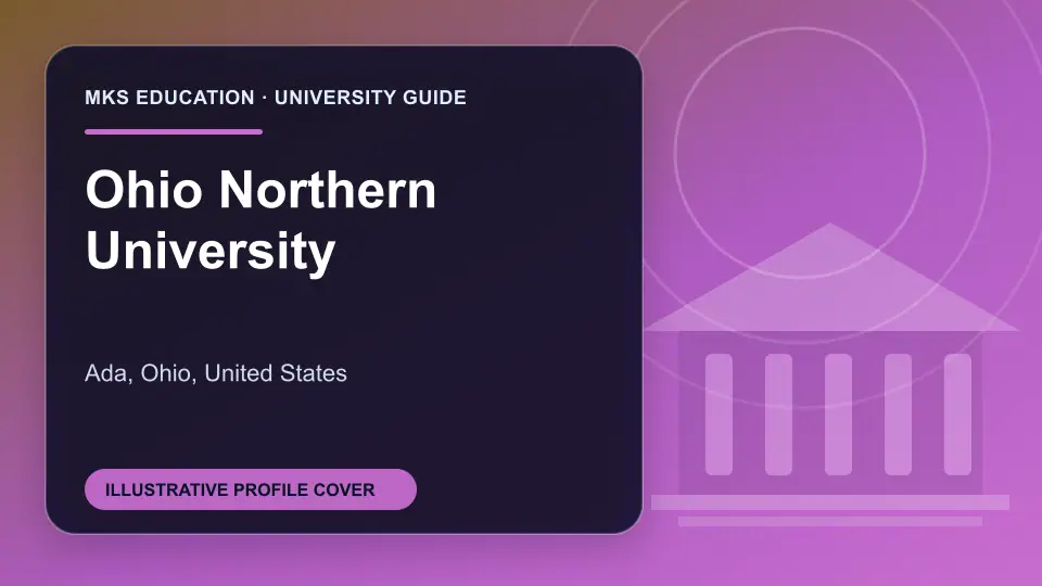Illustrative MKS Education profile cover for Ohio Northern University in the USA