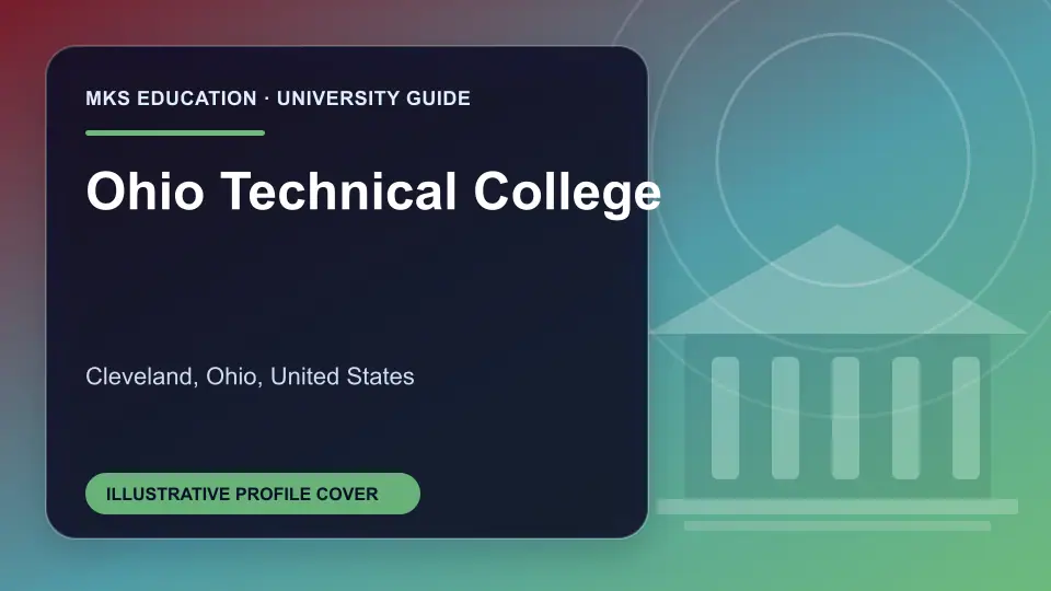 Illustrative MKS Education profile cover for Ohio Technical College in the USA