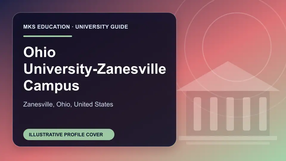 Illustrative MKS Education profile cover for Ohio University-Zanesville Campus in the USA