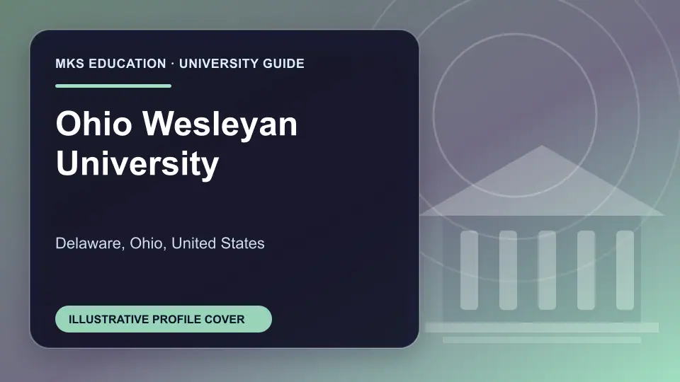 Illustrative MKS Education profile cover for Ohio Wesleyan University in the USA