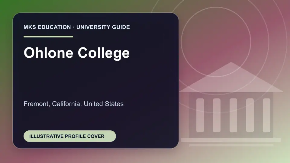 Illustrative MKS Education profile cover for Ohlone College in the USA