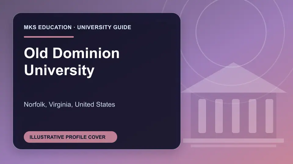 Illustrative MKS Education profile cover for Old Dominion University in the USA